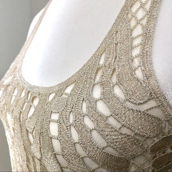 Express - Embroidered Off White Top - Picture 2 of 5